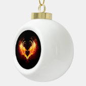 Angel Fire Heart met Wings Keramische Bal Ornament (Rechts)