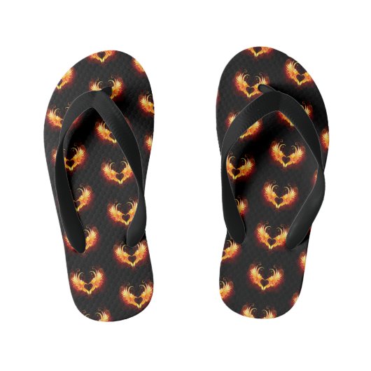 Angel Fire Heart met Wings Kinder Teenslippers (Voetbed)