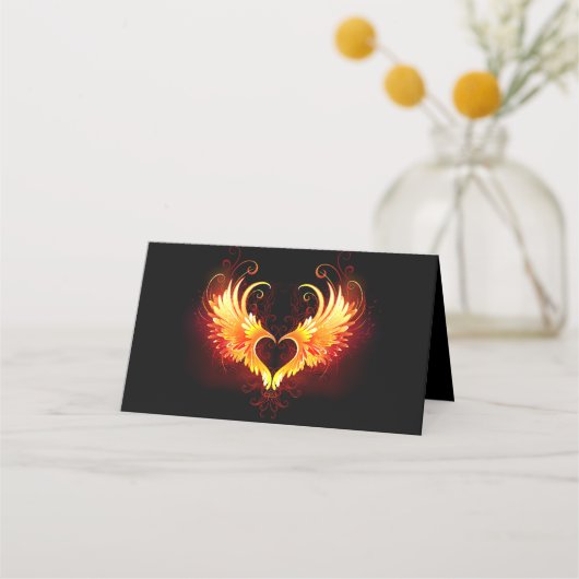 Angel Fire Heart met Wings Klantenkaartje (Voorkant)