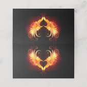 Angel Fire Heart met Wings Klantenkaartje (Buitenkant ongevouwen)