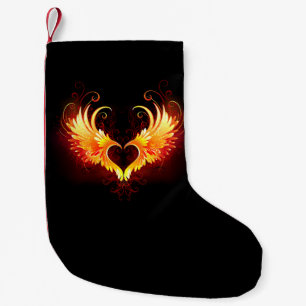Angel Fire Heart met Wings Kleine Kerstsok