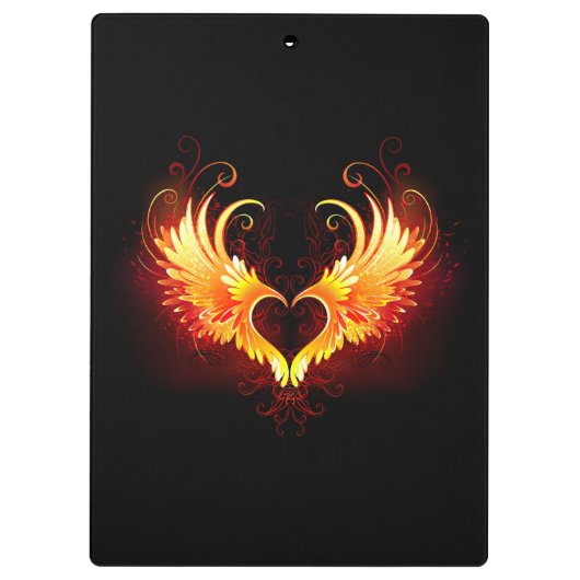 Angel Fire Heart met Wings Klembord (Achterkant)