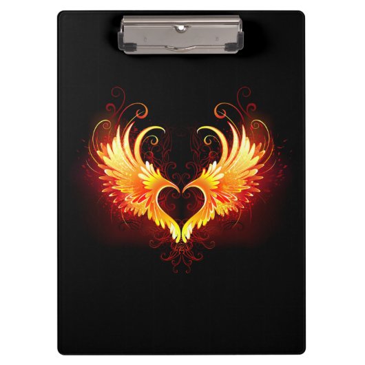 Angel Fire Heart met Wings Klembord (Voorkant)