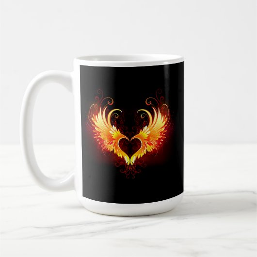 Angel Fire Heart met Wings Koffiemok (Links)