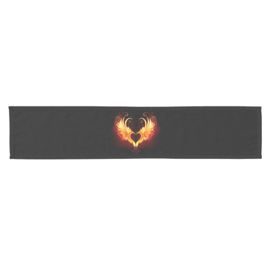 Angel Fire Heart met Wings Korte Tafelloper (Horizontaal)