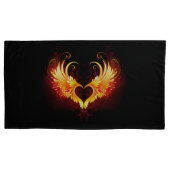 Angel Fire Heart met Wings Kussensloop (Voorkant-Links)