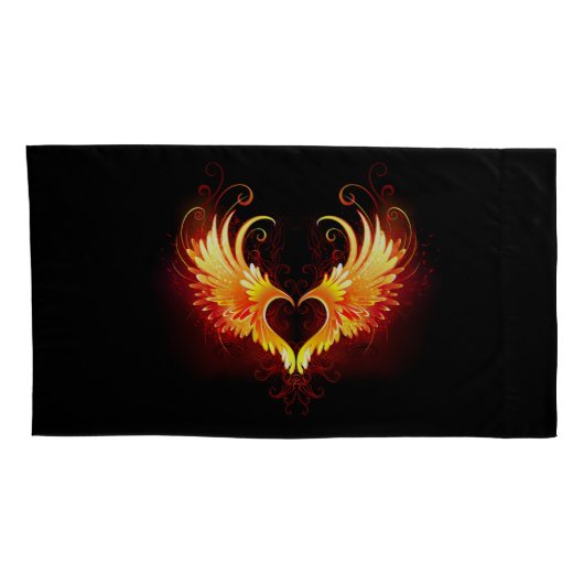 Angel Fire Heart met Wings Kussensloop (Achterkant-Rechts)