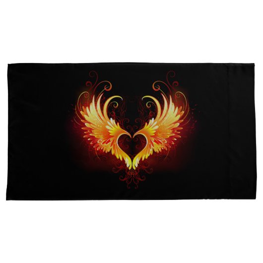 Angel Fire Heart met Wings Kussensloop (Voorkant-Rechts)
