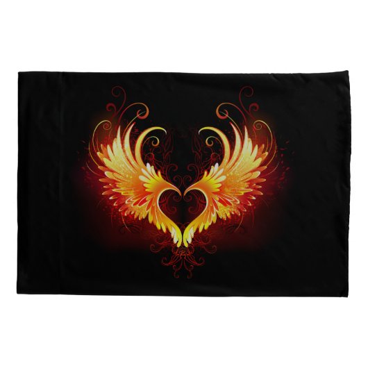 Angel Fire Heart met Wings Kussensloop (Achterkant)