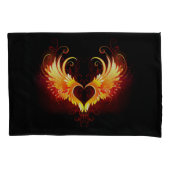 Angel Fire Heart met Wings Kussensloop (Voorkant)