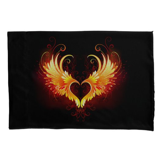 Angel Fire Heart met Wings Kussensloop (Voorkant)