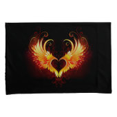 Angel Fire Heart met Wings Kussensloop (Voorkant-Rechts)