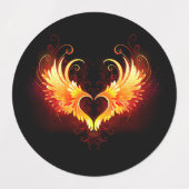 Angel Fire Heart met Wings Labels (Design 2)