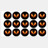 Angel Fire Heart met Wings Labels (Vel)