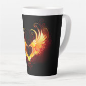 Angel Fire Heart met Wings Latte Mok (Rechterhoek)