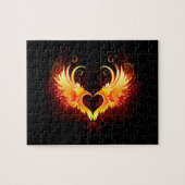 Angel Fire Heart met Wings Legpuzzel (Horizontaal)