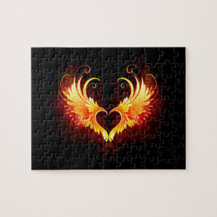 Angel Fire Heart met Wings Legpuzzel