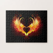 Angel Fire Heart met Wings Legpuzzel (Horizontaal)