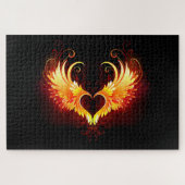 Angel Fire Heart met Wings Legpuzzel (Horizontaal)