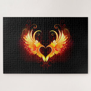 Angel Fire Heart met Wings Legpuzzel