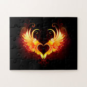 Angel Fire Heart met Wings Legpuzzel (Horizontaal)