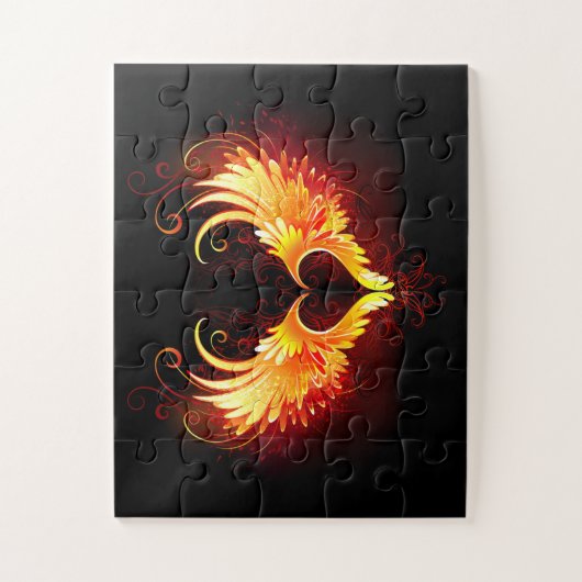Angel Fire Heart met Wings Legpuzzel (Verticaal)