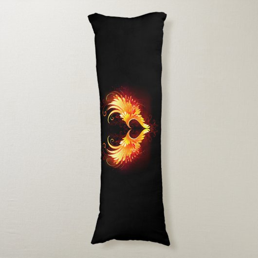 Angel Fire Heart met Wings Lichaamskussen (Voorkant Verticaal)