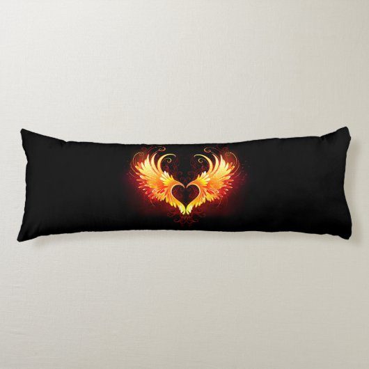 Angel Fire Heart met Wings Lichaamskussen (Voorkant)