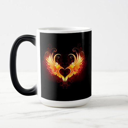 Angel Fire Heart met Wings Magische Mok (Links)