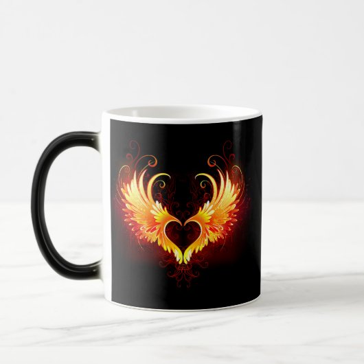 Angel Fire Heart met Wings Magische Mok (Links)