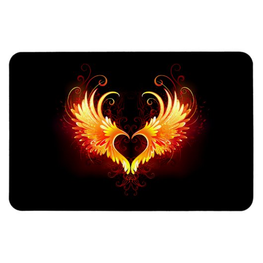 Angel Fire Heart met Wings Magneet (Horizontaal)