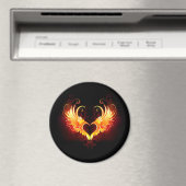 Angel Fire Heart met Wings Magneet (Insitu (Vaatwasser))