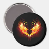 Angel Fire Heart met Wings Magneet (Voorkant / Achterkant)