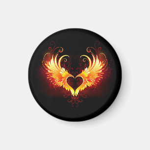 Angel Fire Heart met Wings Magneet