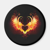 Angel Fire Heart met Wings Magneet (Voorkant)