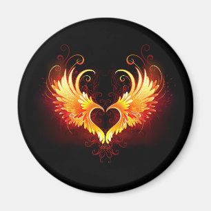 Angel Fire Heart met Wings Magneet