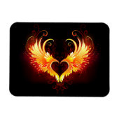 Angel Fire Heart met Wings Magneet (Horizontaal)