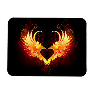Angel Fire Heart met Wings Magneet