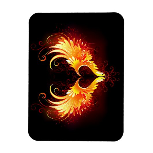Angel Fire Heart met Wings Magneet (Verticaal)