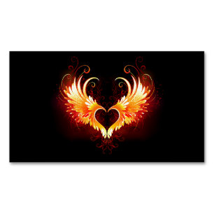 Angel Fire Heart met Wings Magnetisch Visitekaartje