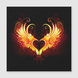 Angel Fire Heart met Wings Magnetische Uitnodiging
