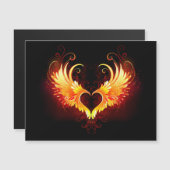 Angel Fire Heart met Wings Magnetische Uitnodiging (Voorkant / Achterkant)