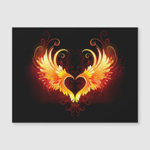 Angel Fire Heart met Wings Magnetische Uitnodiging