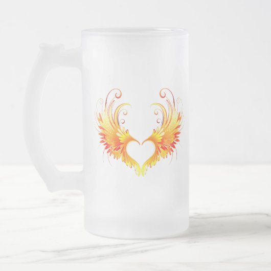 Angel Fire Heart met Wings Matglas Bierpul (Links)