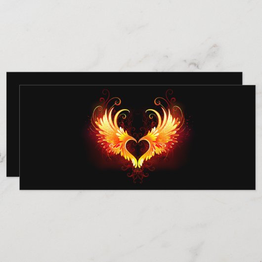 Angel Fire Heart met Wings Menu (Voorkant / Achterkant)