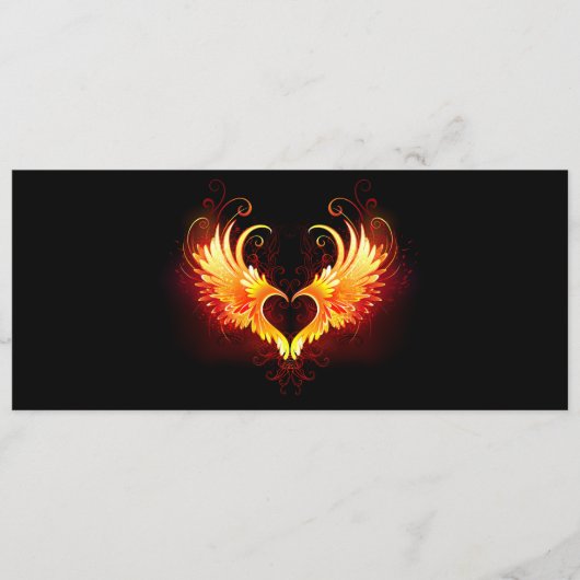 Angel Fire Heart met Wings Menu (Voorkant)
