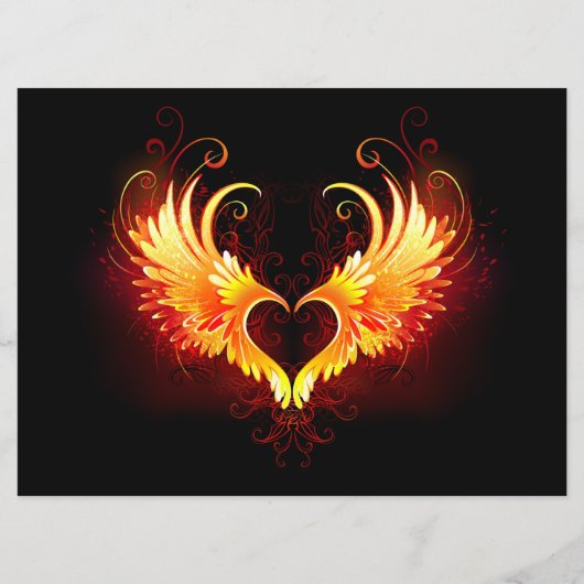 Angel Fire Heart met Wings Menu (Voorkant)
