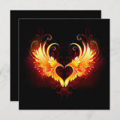 Angel Fire Heart met Wings Menu (Voorkant / Achterkant)