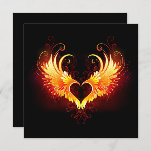 Angel Fire Heart met Wings Menu (Voorkant / Achterkant)
