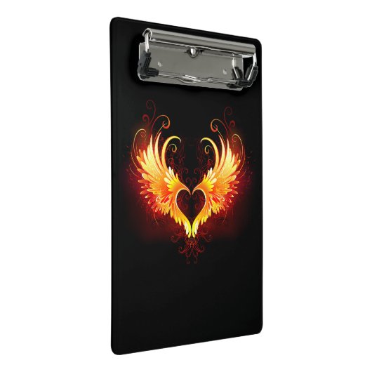 Angel Fire Heart met Wings Mini Klembord (Schuin)